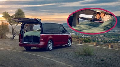 Heckstauraum im VW Multivan mit Gute-Nacht-Paket
