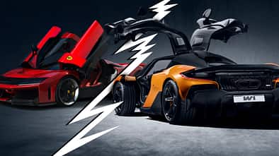 McLaren W1 Ferrari F80 Teaserbild Vergleich Flügeltüren Collage