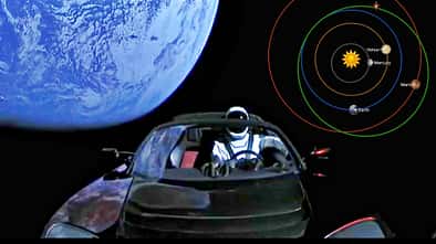 Tesla Roadster Space X Weltall Screenshot