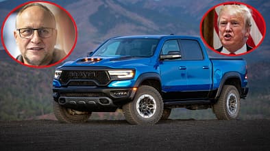 02/2025, Ram 1500 TRX eingeklingt Karl Geiger Donald Trump Ram 1500 TRX eingeklingt Karl Geiger Donald Trump