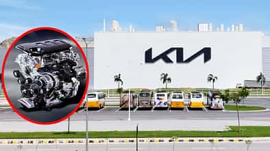 Kia-Werk Anatapur Indien Benzinmotor Verbrenner eingeklinkt