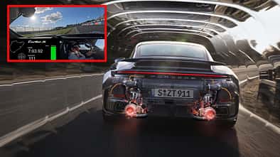 Porsche 911 992.2 Turbo S Heck Grafik eingeklinkt Nürburgring Nordschleife Onboard