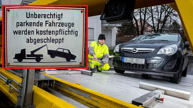 Abschleppwagen ADAC abschleppen Schild unberechtigt unbefugte