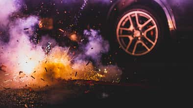 Feuerwerk Auto Silvester