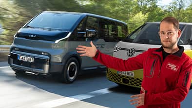 KIA PV5 Fahrbericht Aufmacher Collage VW ID.Buzz