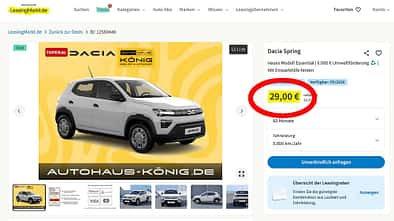 Dacia Spring Leasing 29 Euro