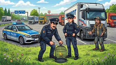 Kanarienvogel Polizei Lkw