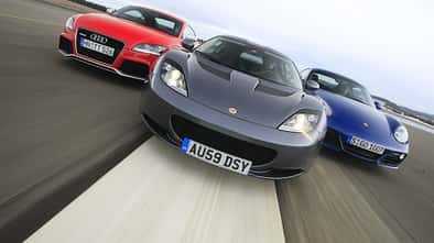 Audi TT RS, Lotus Evora, Porsche Cayman S
