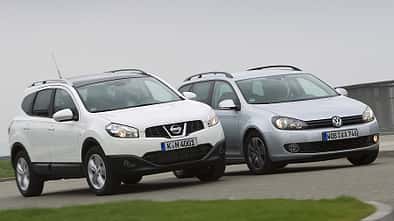 Nissan Qashqai+2und VW Golf Variant
