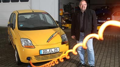 Citysax Elektroauto, Chevrolet Matiz, E-Auto, Ladekabel
