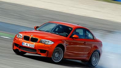BMW 1er M Coupe, Frontansicht, Driften, Rauch