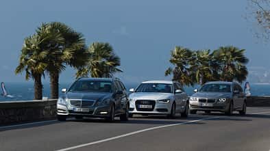 Audi A6, Mercedes E 200, BMW 520i
