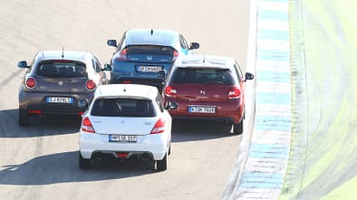 Alfa Romeo Mito 1.4 TB 16V Super, Citroën DS3 THP 155 Sport Chic, Honda CR-Z Sport, Suzuki Swift 1.6 Sport, Heck