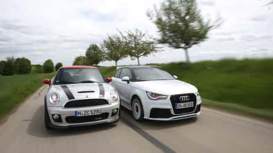 Audi A1 Quattro, Mini John Cooper Works, Frontansicht