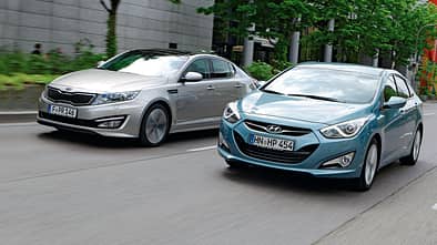 Kia Optima, Hyundai i40, Frontansicht