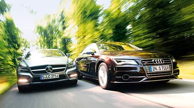 Audi S7 Sportback, Mercedes CLS 500 4matic, Frontansicht