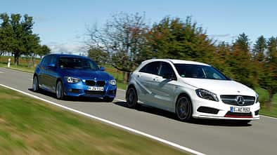 BMW 125i, Mercedes A 250 Sport, Heckansicht