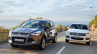 Ford Kuga 2.0 TDCi 4x4, VW Tiguan 2.0 TDI 4Motion, Frontansicht