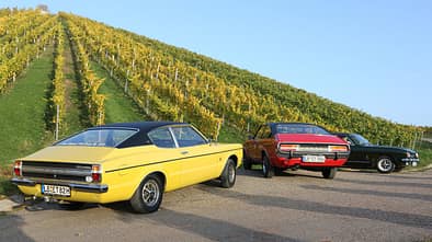 Ford Capri 2600 GT, Ford Taunus 2300 GXL, Ford Granada 2.0 l, Heckansicht