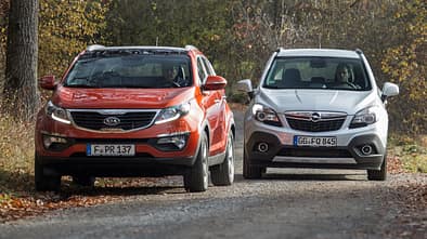 Kia Sportage 1.7 CRDi, Opel Mokka 1.7 CDTi, Frontansicht