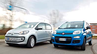 Fiat Panda 0,9 8V Natural Power, VW Eco Up, Frontansicht