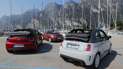 Abarth 595C, Citroën DS3, Mini Roadster, Heckansicht