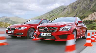 Mercedes CLA 250, BMW 328i, Frontansicht