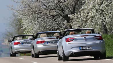 Audi A5 2.0 TFSI Cabrio, BMW 320i Cabrio, Opel Cascada 1.6 SIDI Turbo, Heck
