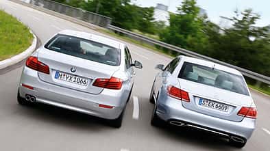 BMW 530d, Mercedes E 350 Bluetec, Heckansicht