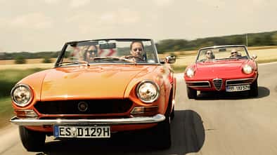 Alfa Spider 1750 Veloce, Fiat 124 Sport Spider, Frontansicht