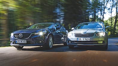 Mazda 6 2.0i, Skoda Superb 1.4 TSI, Frontansicht