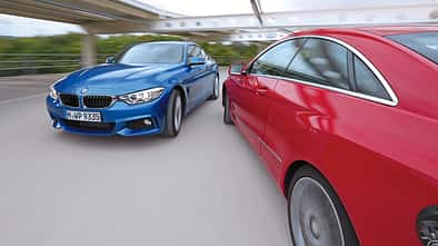 BMW 428i, Mercedes E 250 Coupé, Fahrt