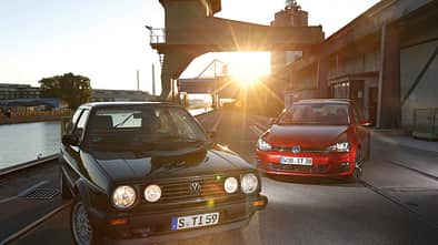 VW Golf II GT, VW Golf VII 1.2 TSI, Frontansicht