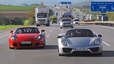 Porsche 918 Spyder, Porsche Carrera GT, Frontansicht