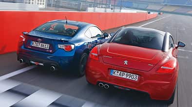 Toyota GT86, Peugeot RCZ 1.6 200 THP, Heckansicht