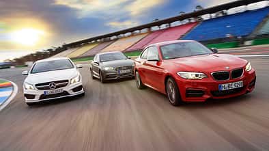 Audi S3 Limousine, BMW M235i, Mercedes CLA 45 AMG 4MATIC, Front