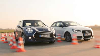 Audi A1 1.4 TFSI, Mini Cooper, Frontansicht