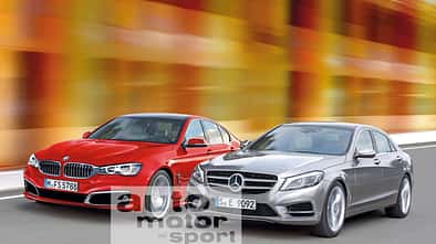 Mercedes E-Klasse, BMW Fünfer, Frontansicht