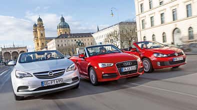 Audi A3 Cabrio, Opel Cascada, VW Golf Cabrio, Frontansicht