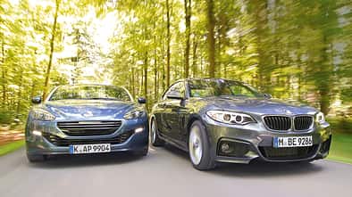 BMW 220d, Peugeot RCZ 2.0 HDi 160, Frontansicht