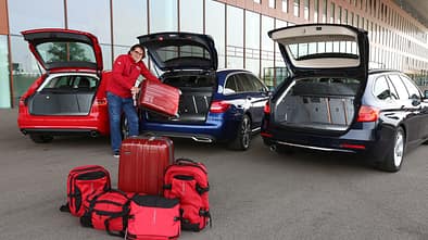 Audi A4 Avant 1.8 TFSI, BMW 320i Touring, Mercedes C 200 T, Kofferraum