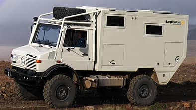 Unimog U 1550L Langer + Bock Wohnkabine Expeditionsmobil