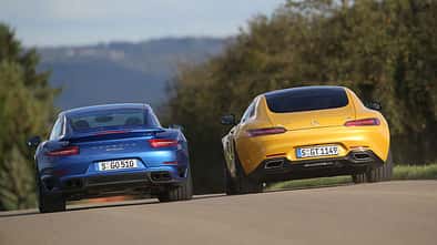 11/2014, Porsche 911  trifft Mercedes AMG GT