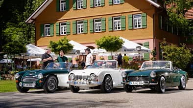 MG Midget, Triumph TR4, Austin-Healey 3000, Frontansicht