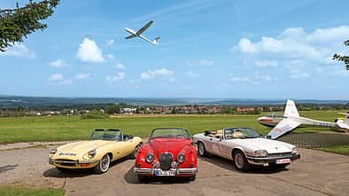 Jaguar XK 150, E-Type und XJ-S, Frontansicht