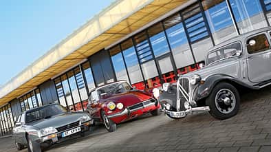 Citroen 11 CV, Citroen DS 21, Citroen CX GTI, Frontansicht