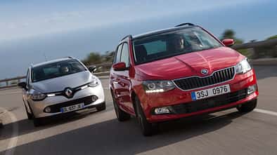Renault Clio Grandtour, Skoda Fabia Combi, Frontansicht
