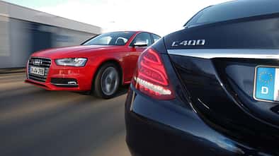 Audi S4, Mercedes C 400 4Matic, Ausfahrt
