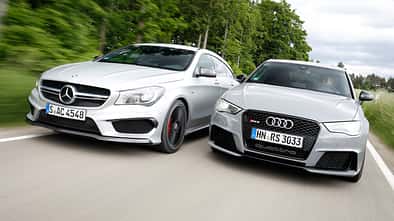 Audi RS 3 Sportback, Mercedes CLA 45 AMG Shooting Brake, Frontansicht