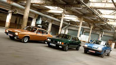 Opel Manta 1900 S, Ford Capri 3.0 Ghia, VW Scirocco GLI